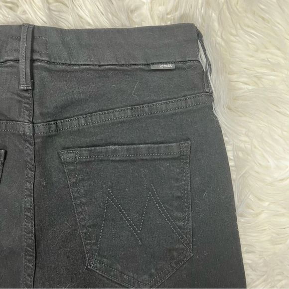 New MOTHER Denim High Waist Looker Ankle Fray Skinny Jeans Guilty Glitter Racer - Picture 15 of 15